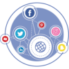 graphic of a social media circle