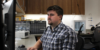 PhD Student Caden Hamrick works at a lab computer